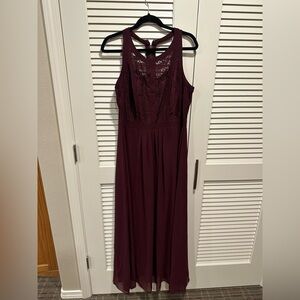 City Chic Burgundy Lace Maxi Dress